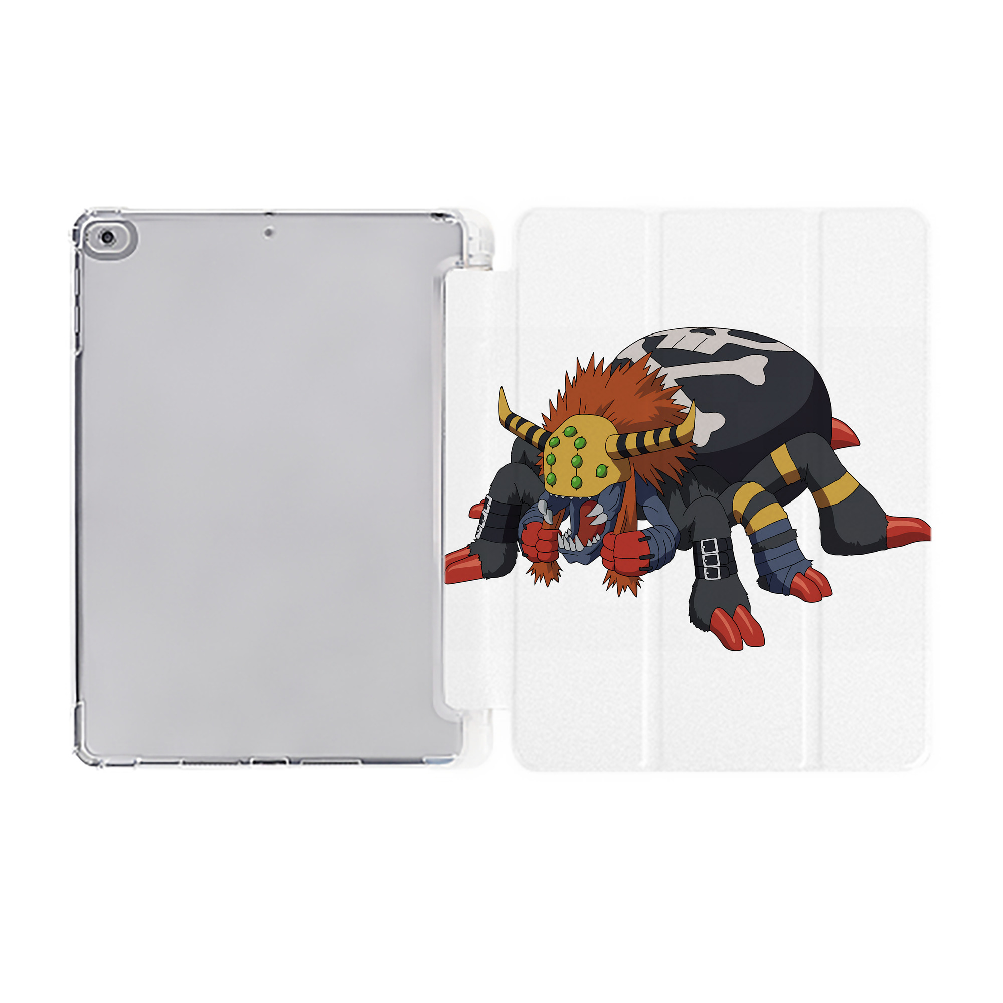 （画像用） Digimon デジタルモンスター/デジモン IPad ケース ペン収納付き 三つ折りスタンド PUレザー×シリコン 対応機種9.5/10.5/10.9インチ
